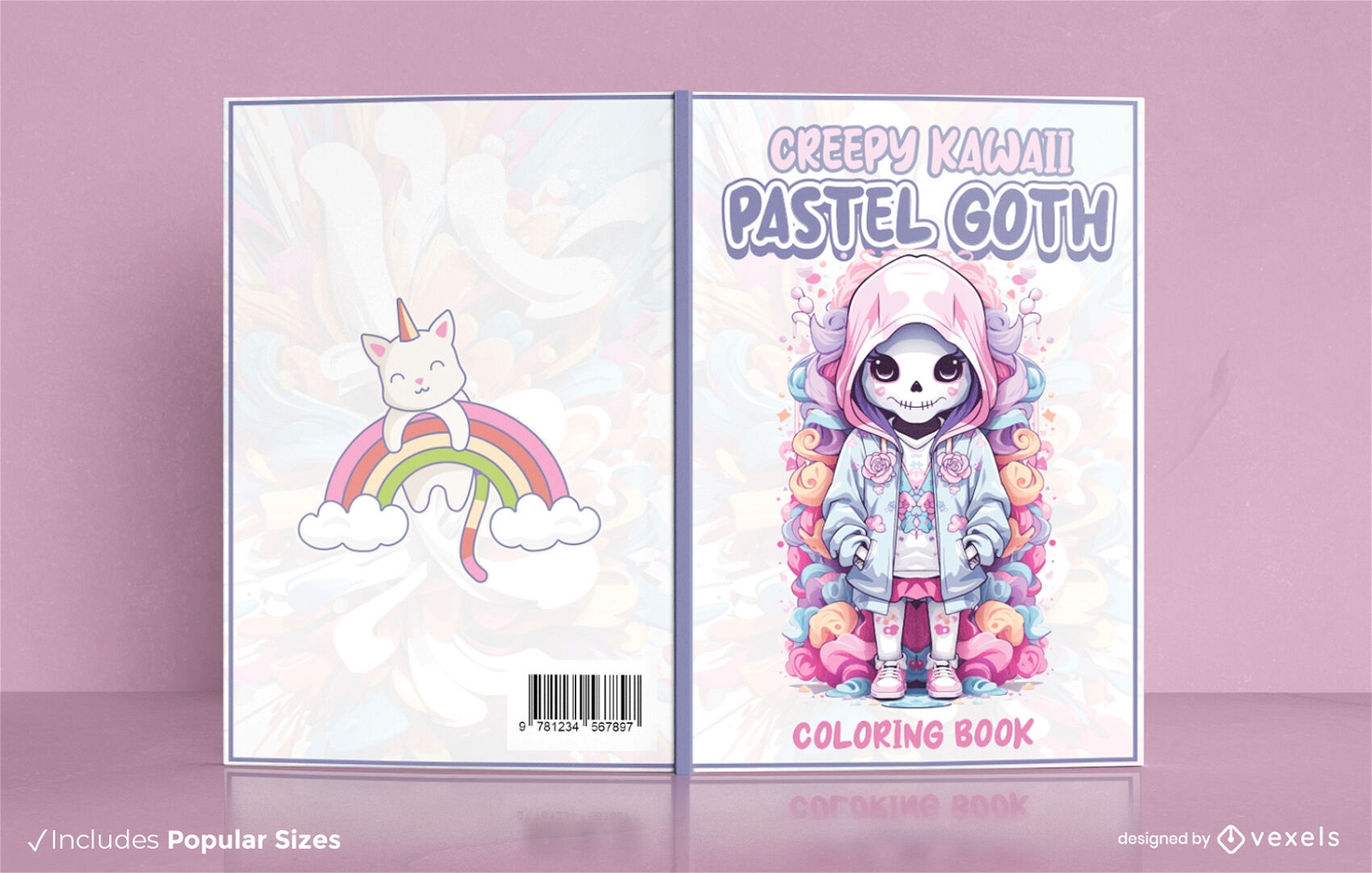 Design de capa de livro gótico pastel Kawaii KDP