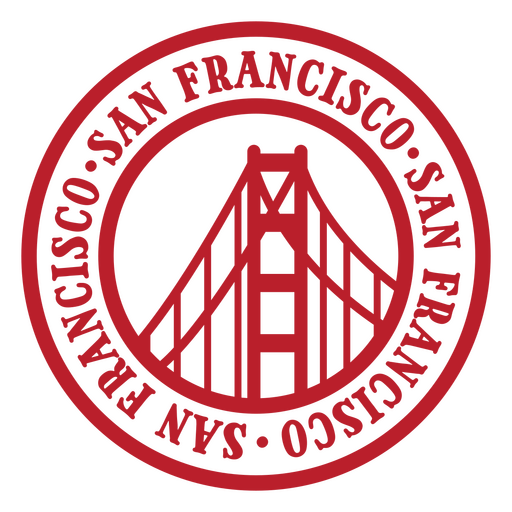 Diseño del emblema icónico del puente de San Francisco Diseño PNG
