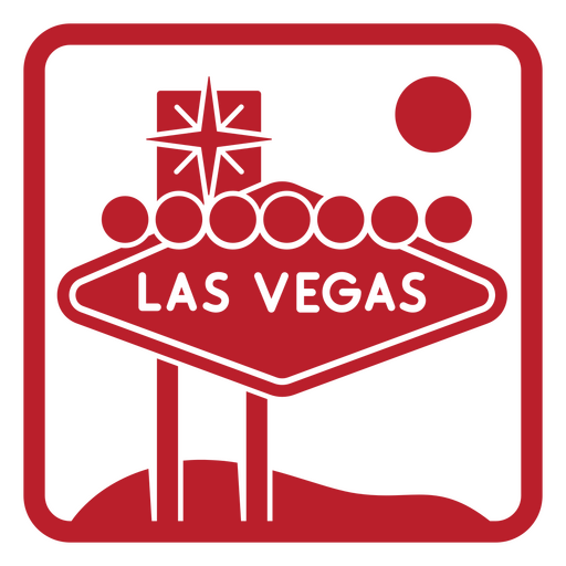 El cartel de Las Vegas en rojo y negro. Diseño PNG