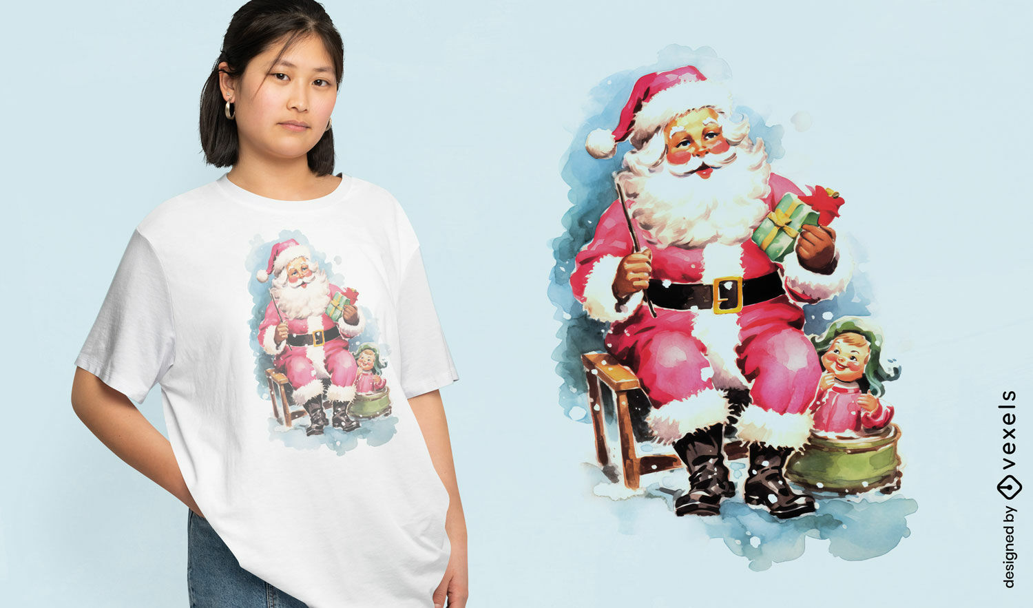 Diseño de camiseta vintage de santa claus.