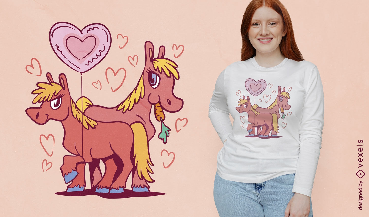 Cavalos excêntricos adoram design de camisetas