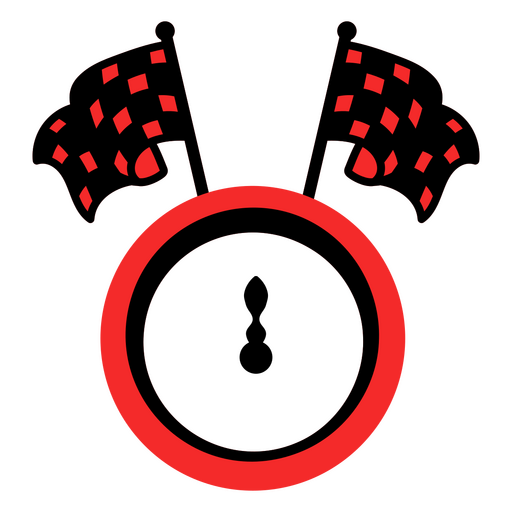 Dynamisches Rennuhr-Design mit Zielflaggen PNG-Design