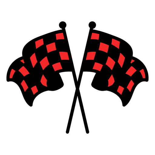Two checkered flags PNG Design