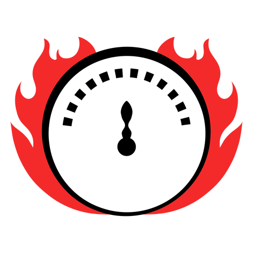 Velocímetro dinámico con diseño de llamas Diseño PNG
