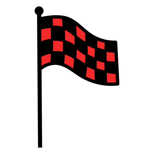 Red and black checkered flag PNG Design