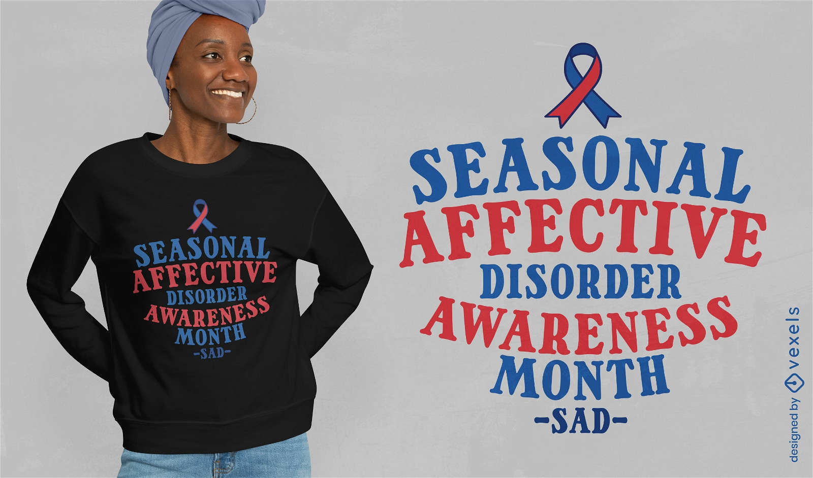 Design de camiseta de conscientização sobre transtorno afetivo sazonal