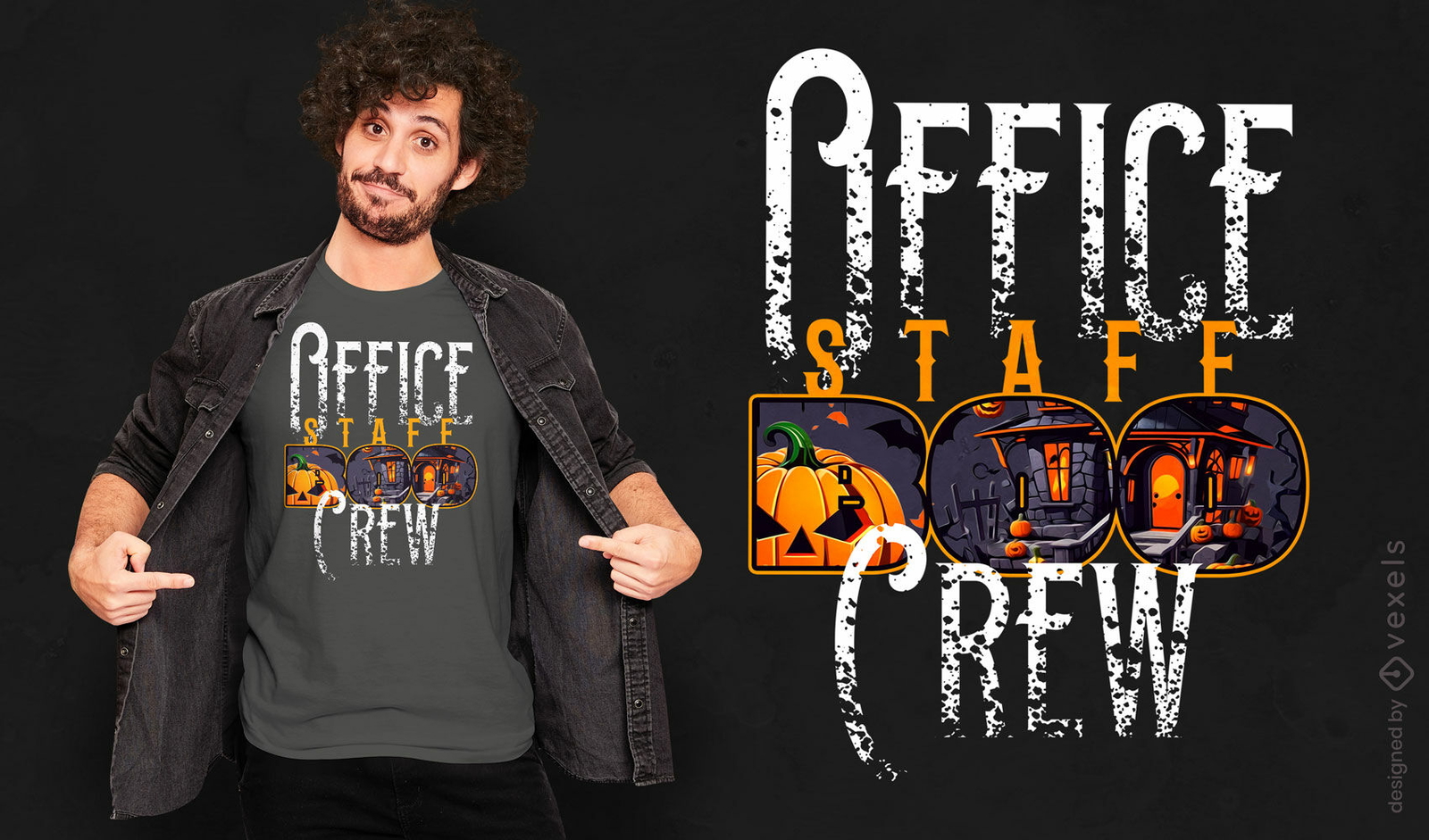 Halloween-Büro-Crew-T-Shirt-Design