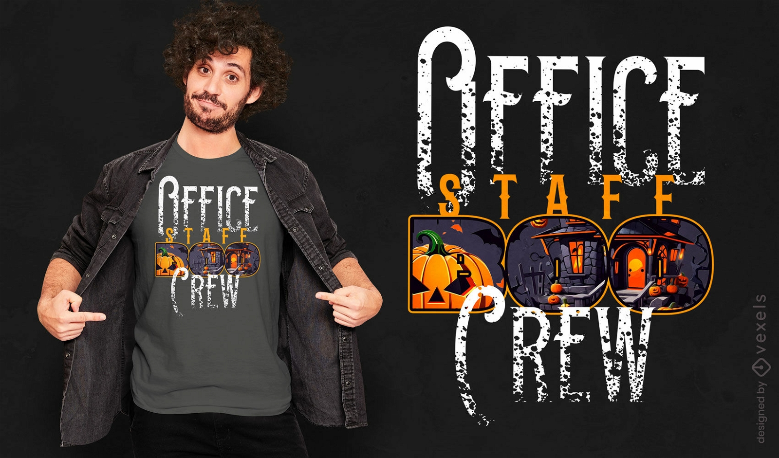 Halloween office crew t-shirt design