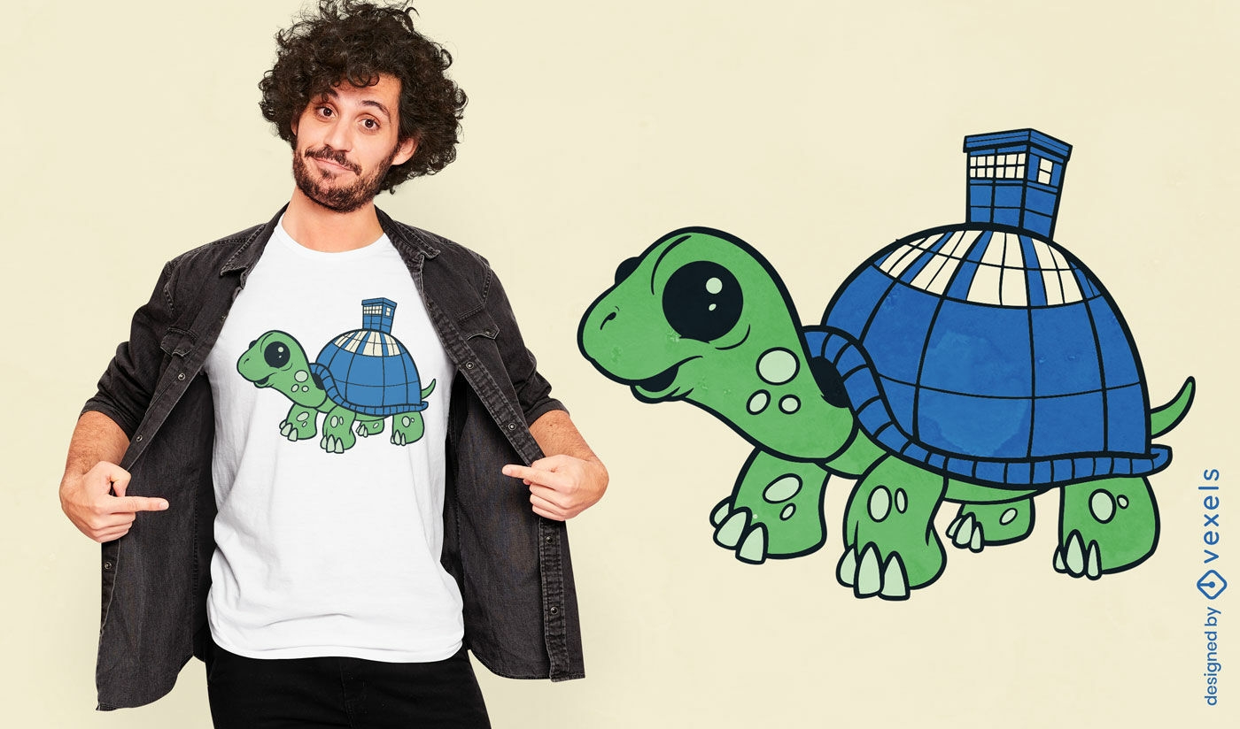 Design de camiseta de tartaruga para carregar em casa