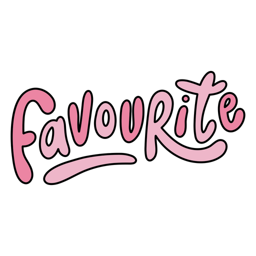 The word favourite written in pink PNG Design