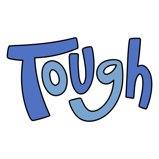 The word tough in blue PNG Design