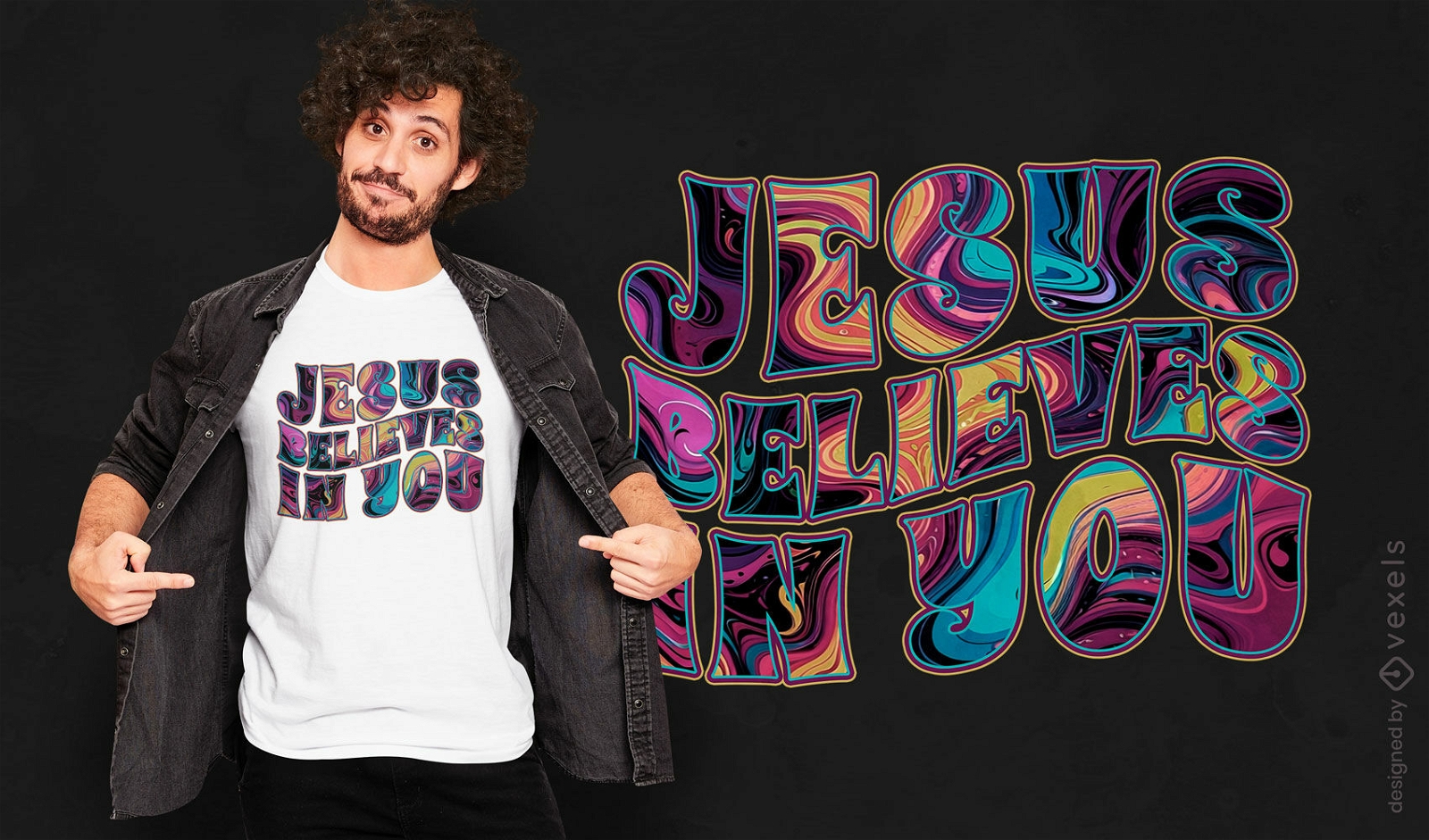 Jesus acredita em você design de camisetas
