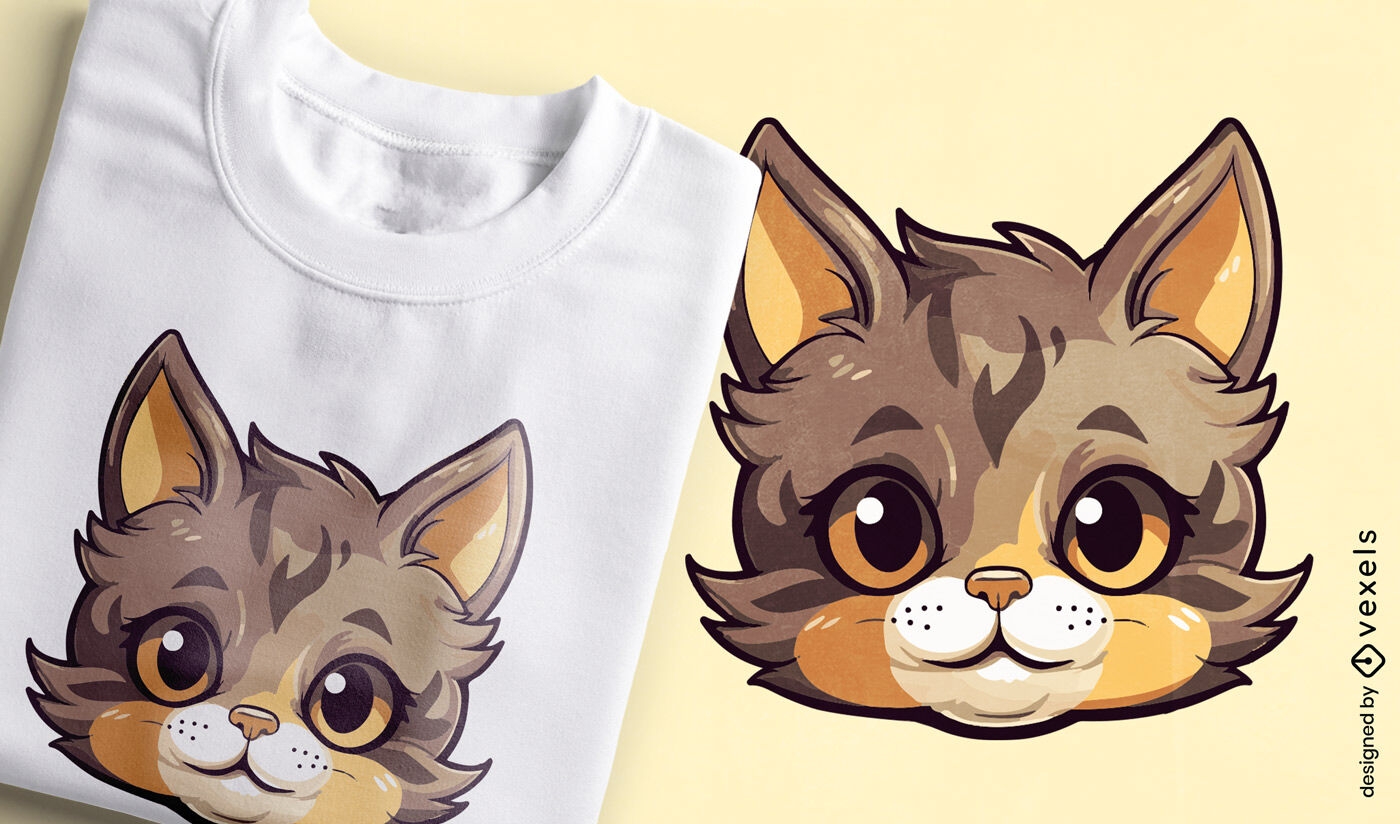 Adorable dise?o de camiseta de cachorro de gato.