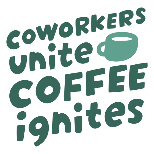 Compañeros de trabajo se unen café enciende Diseño PNG