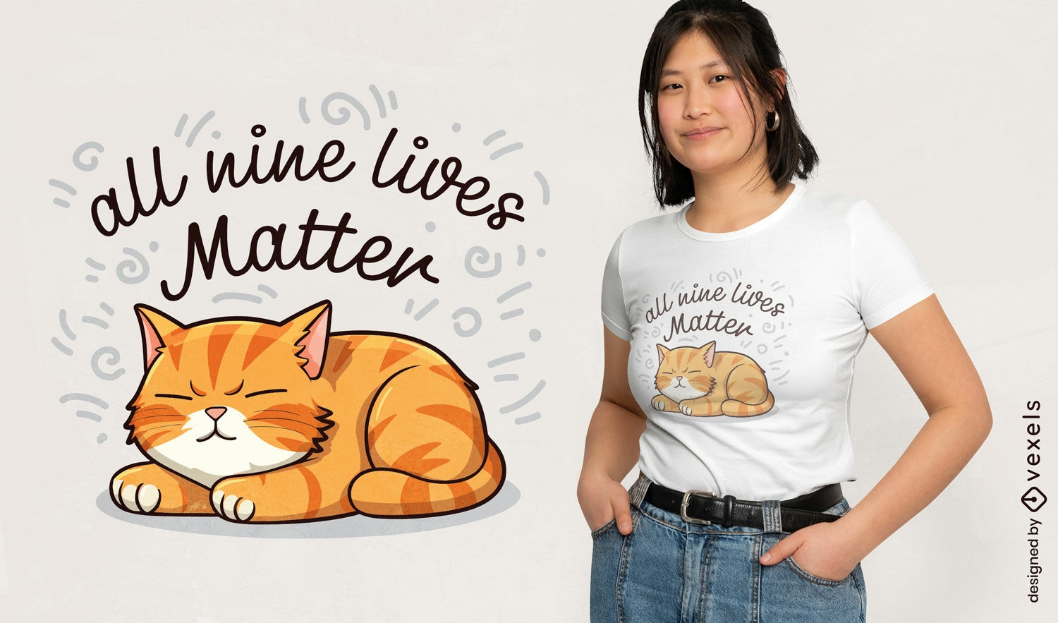Diseño de camiseta con cita divertida de Cat Lives Matter.