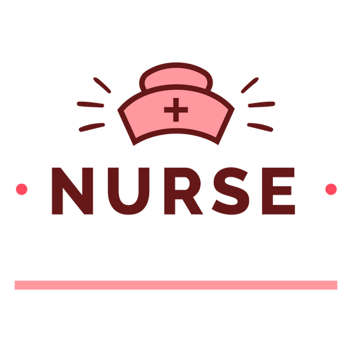 Gorro de enfermera rosa con la palabra enfermera escrita. Diseño PNG