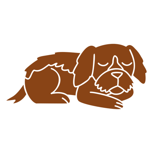 Design de camiseta com contorno de cachorro dormindo aconchegante para amantes de animais de estimação Desenho PNG
