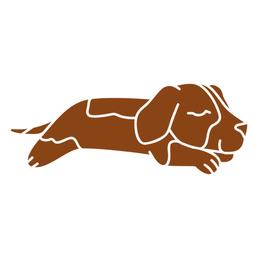 Ilustración encantadora de un perro durmiendo Diseño PNG