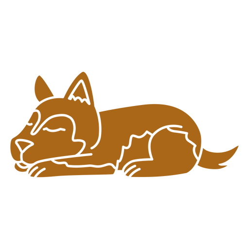 Charmante stilisierte schlafende Hundeillustration PNG-Design