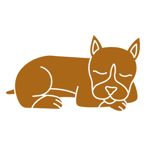 Stylish sleeping dog illustration PNG Design