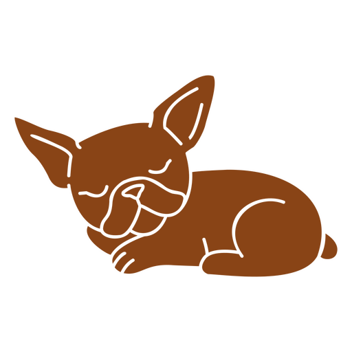 Cute sleeping dog silhouette design PNG Design