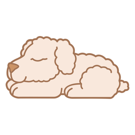 Weißer Hund schläft PNG-Design