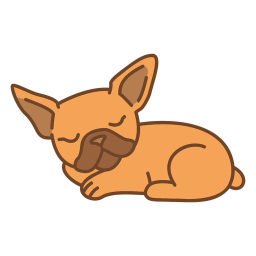 Bulldog francés durmiendo Diseño PNG