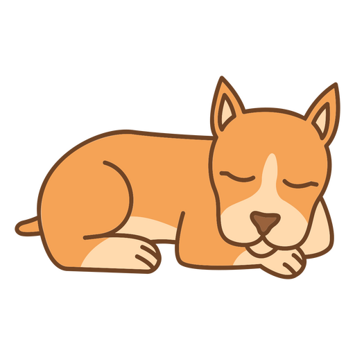 Cartoon dog sleeping PNG Design