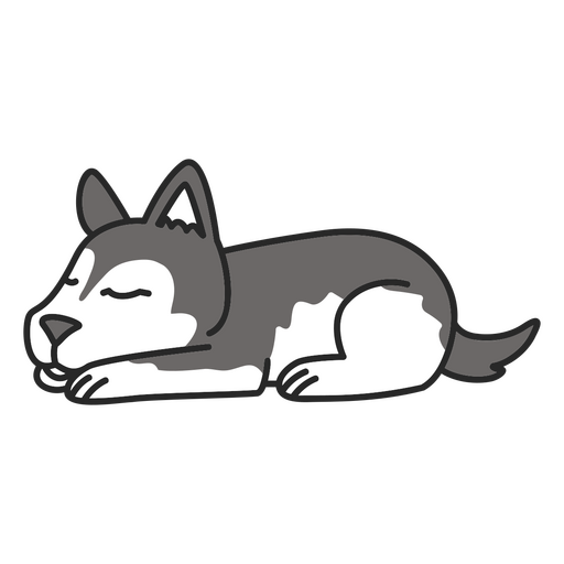 Playful husky dog illustration design for apparel PNG Design