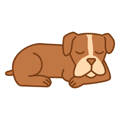Brown and white dog sleeping PNG Design