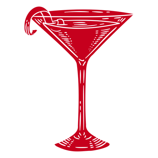 Red martini glass PNG Design