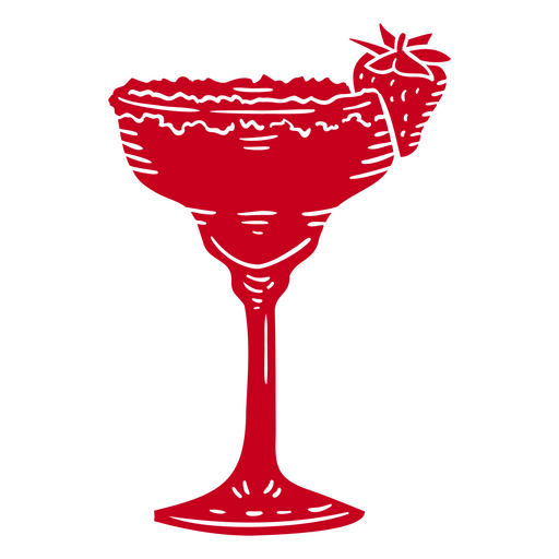 Copo de margarita vermelha com morango dentro Desenho PNG