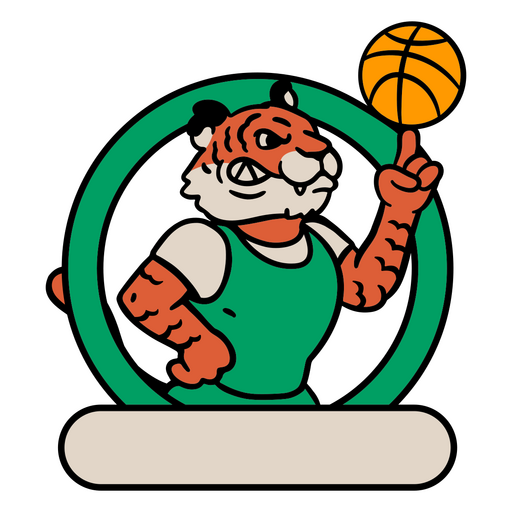 Diseño de mascota de baloncesto de tigre juguetón Diseño PNG