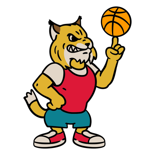Illustration eines verspielten Basketball-Maskottchens PNG-Design