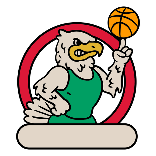 Águila calva con una pelota de baloncesto en la mano Diseño PNG