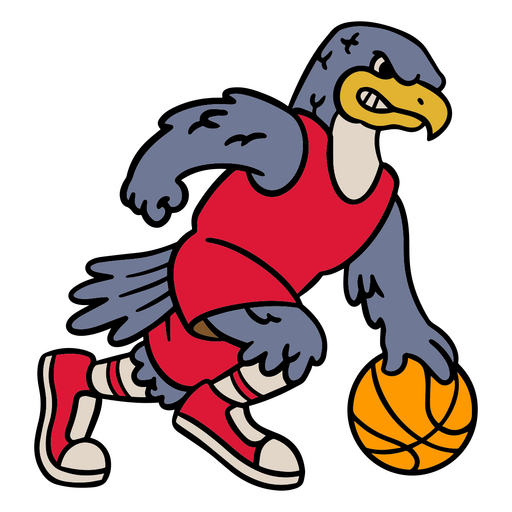 Eagle holding a basketball ball PNG Design