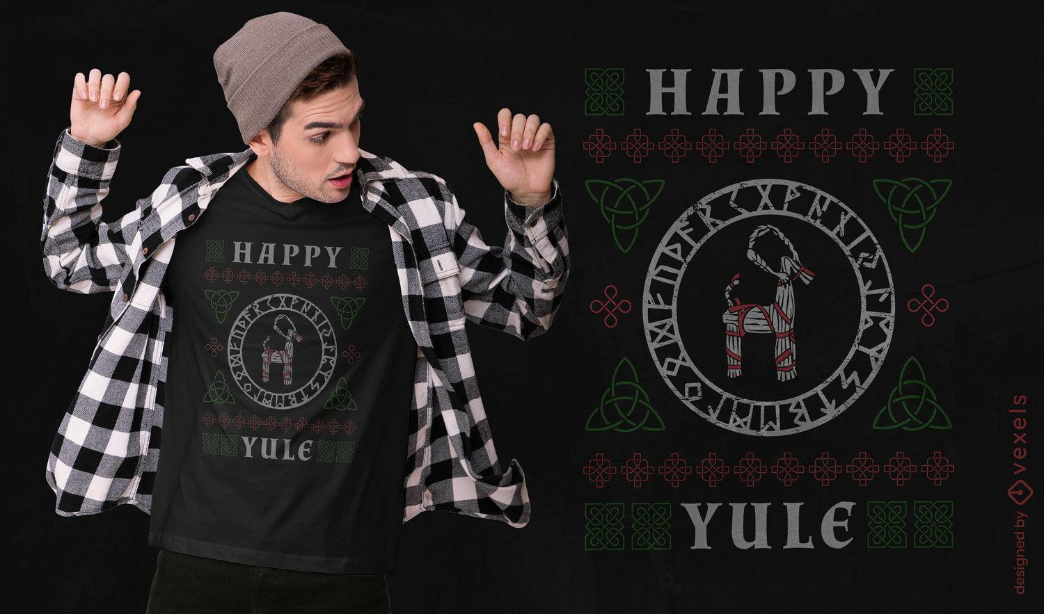 Design de camiseta para celebra??o de Yule