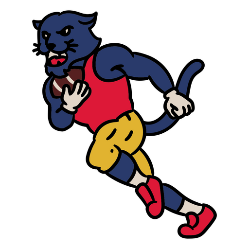 Panther läuft mit einem Fußball PNG-Design