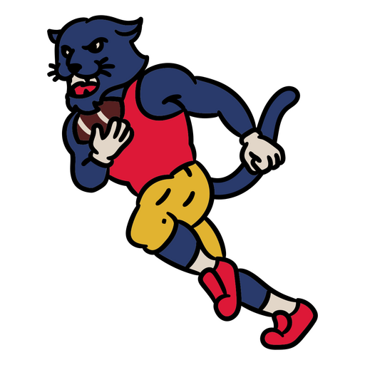 Panther running with a football PNG Design
