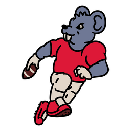 Cartoon Mouse Running With A Football PNG & SVG Design For T-Shirts