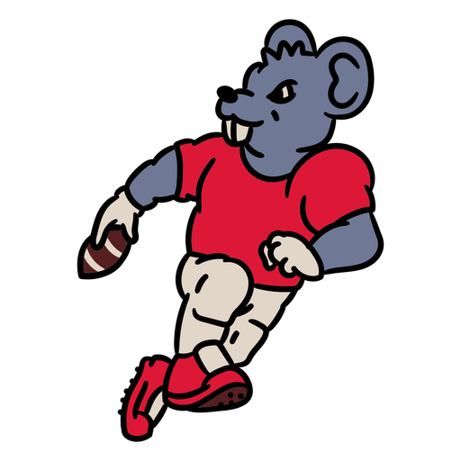 Cartoon-Maus läuft mit einem Fußball PNG-Design