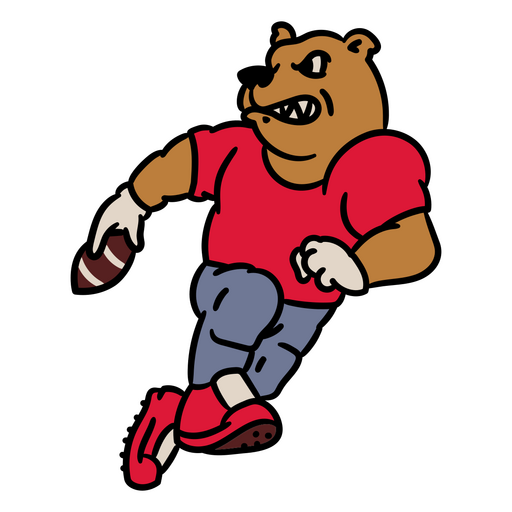 Cartoon-Bär läuft mit einem Fußball PNG-Design