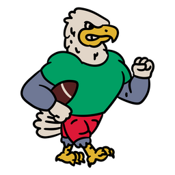 Cartoon Eagle Holding A Football PNG & SVG Design For T-Shirts