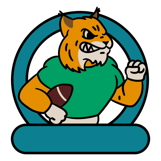 Cartoon tiger holding a football PNG Design