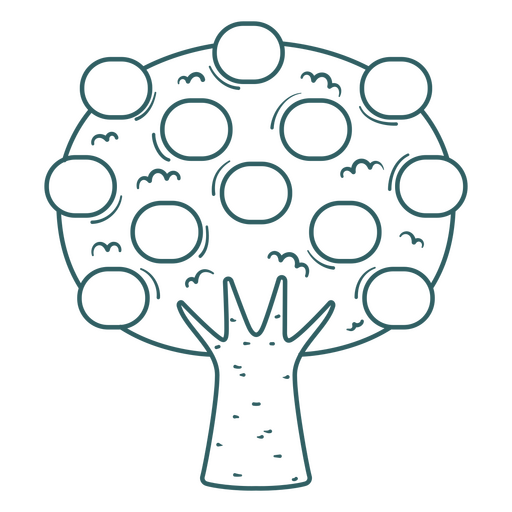 Baum mit vielen Kreisen darauf PNG-Design