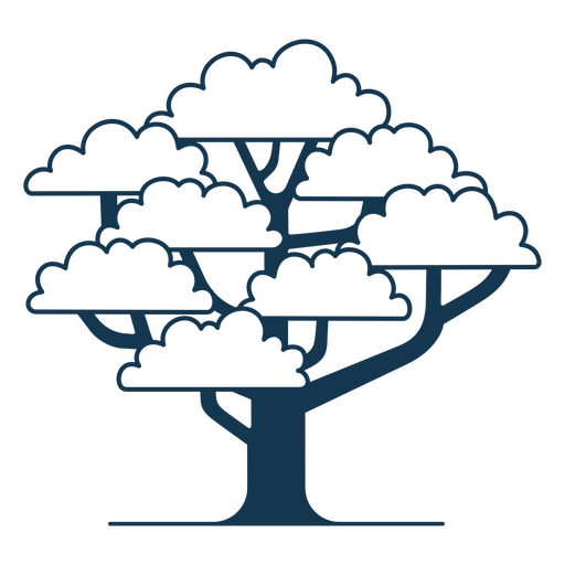 Tree with clouds PNG Design
