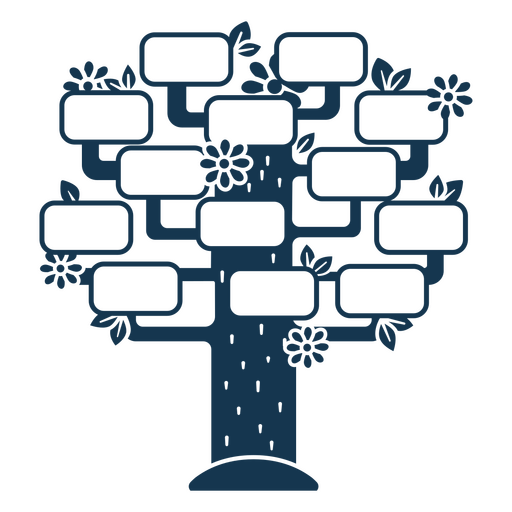 Elegante diseño de árbol genealógico con ramas personalizables. Diseño PNG