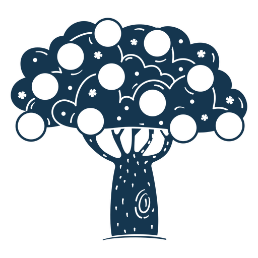 Verspielte Baumillustration mit Kreisen PNG-Design