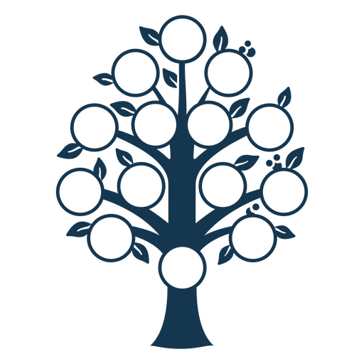 Stylized family tree design with circular placeholders PNG Design