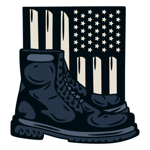 Gráfico de botas militares patrióticas Diseño PNG